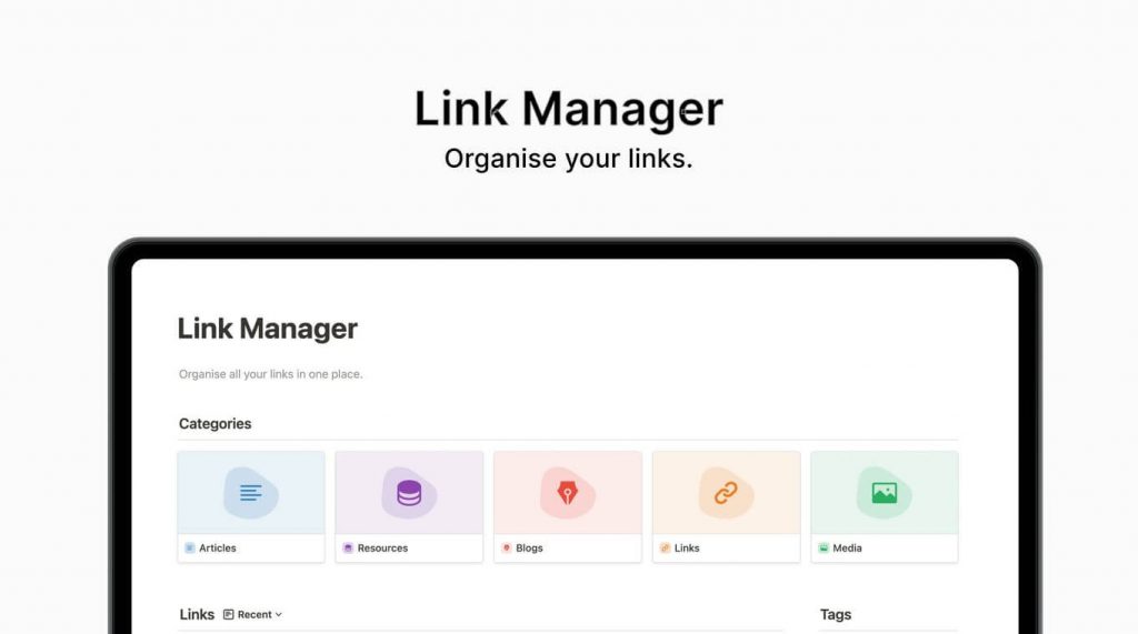 Notion Link Manager Template 2022 Pro Template Market