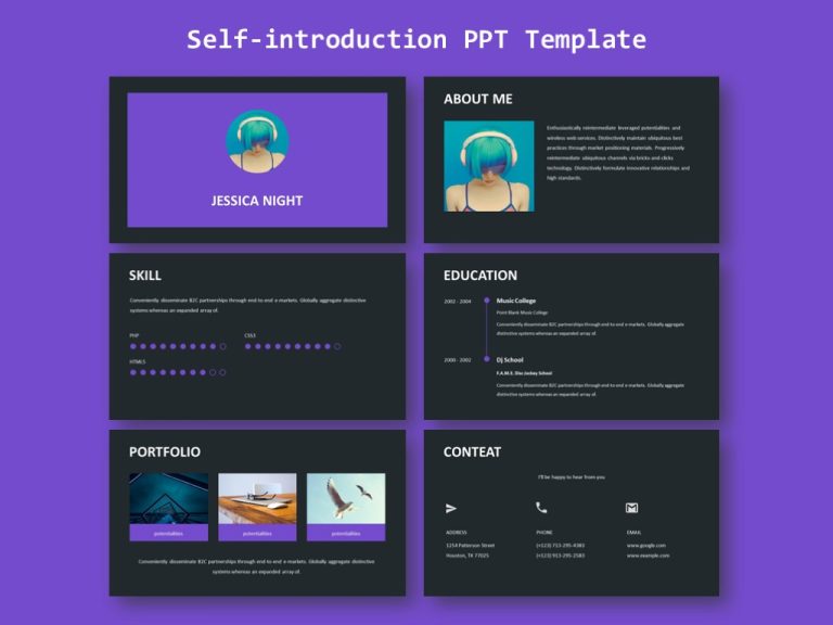 Self introduction ppt template 2022 pro template market