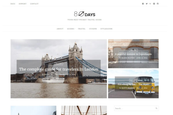 EightyDays, A modern & beautiful WordPress blog theme