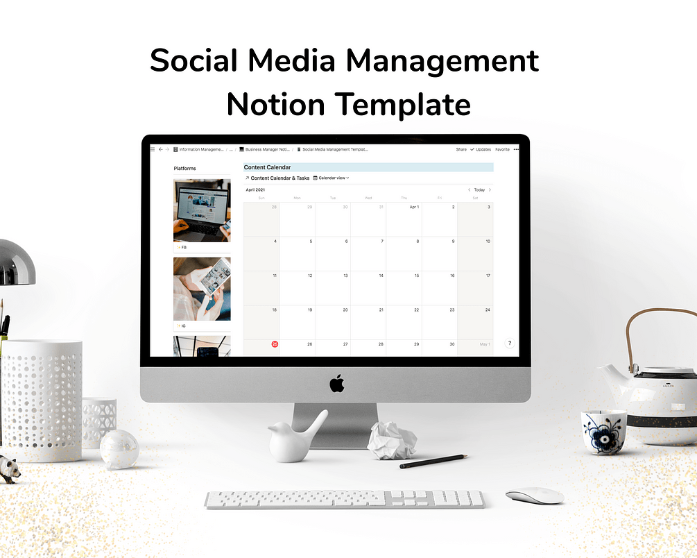 Free Social Media Management Notion Template 2022 Pro Template Market
