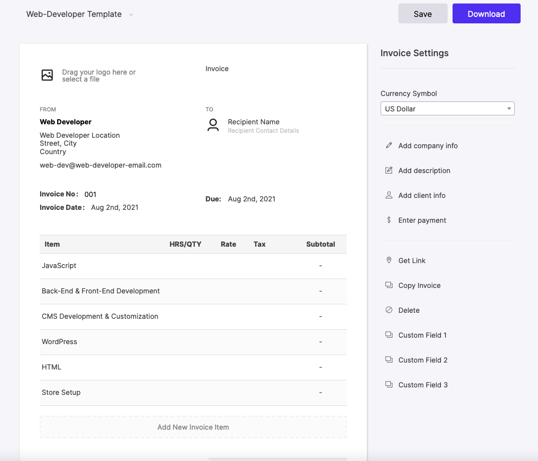 zoho invoice automation