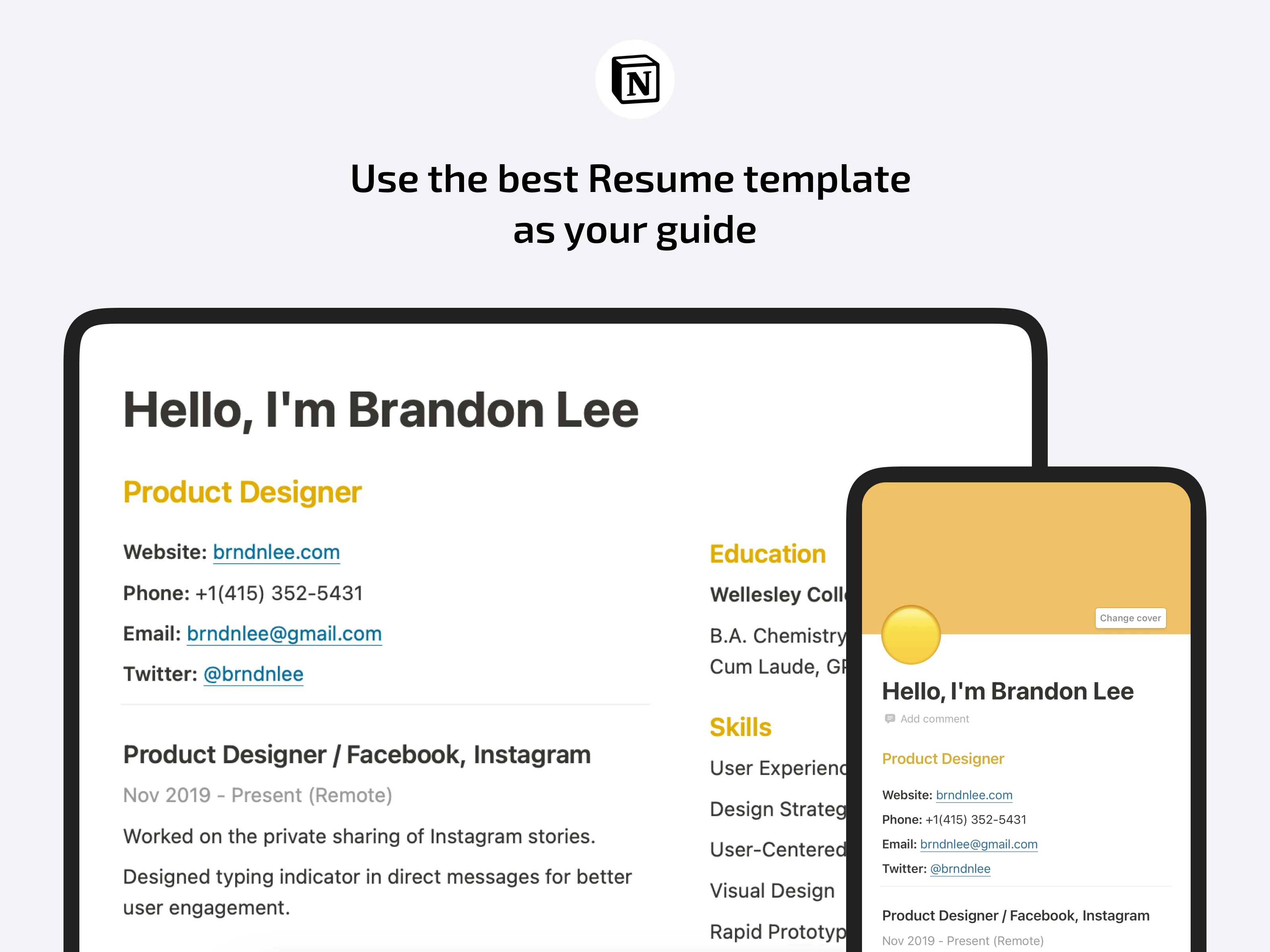 A notion resume template, use the best resume template as your guide -Aesthetic Notion Templates for Students