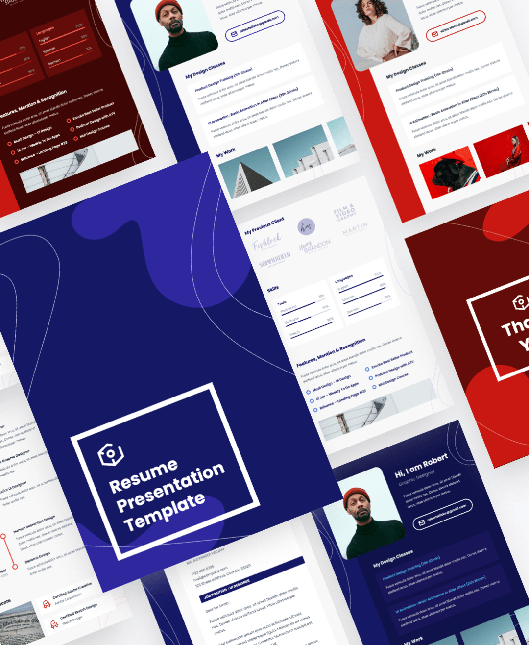 Vertical A4 Resume Keynote Template has a professional, ultra-modern and unique design, it is easy to edit, what you need is a Mac. It offers 2 color schema: blue and red.