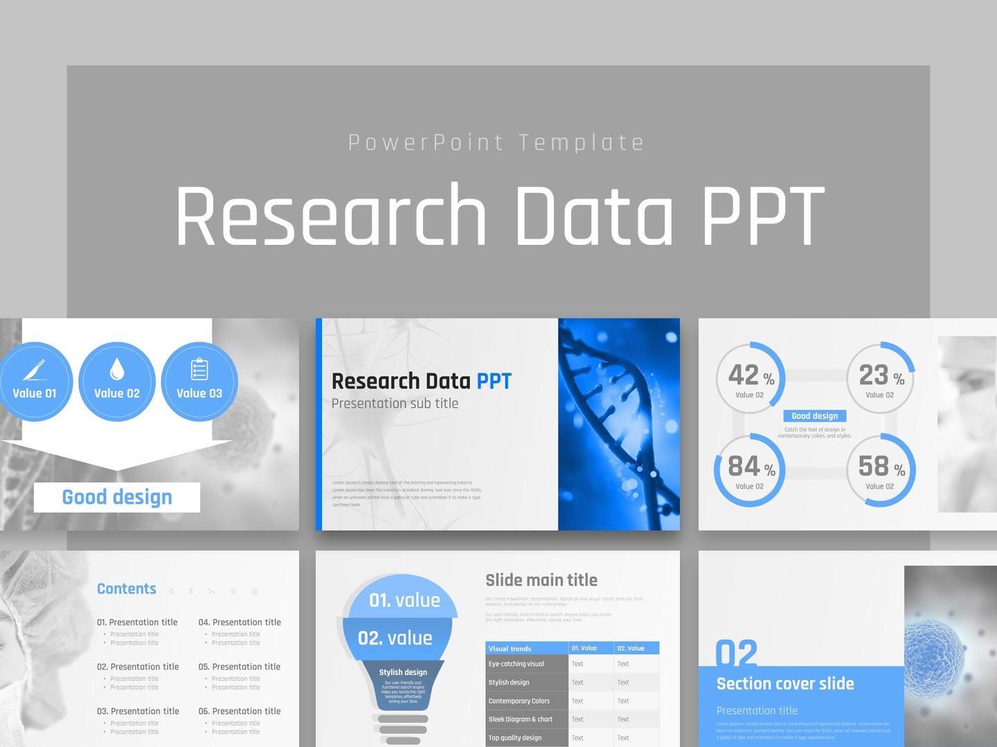 Preivew of Research Data PPT Template