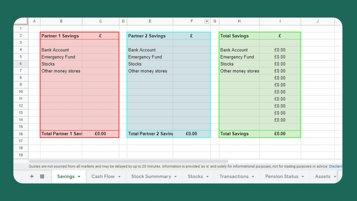 Google Sheets Finances Tracker Spreadsheet Template 1 Google Sheets Finances Tracker Spreadsheet Template
