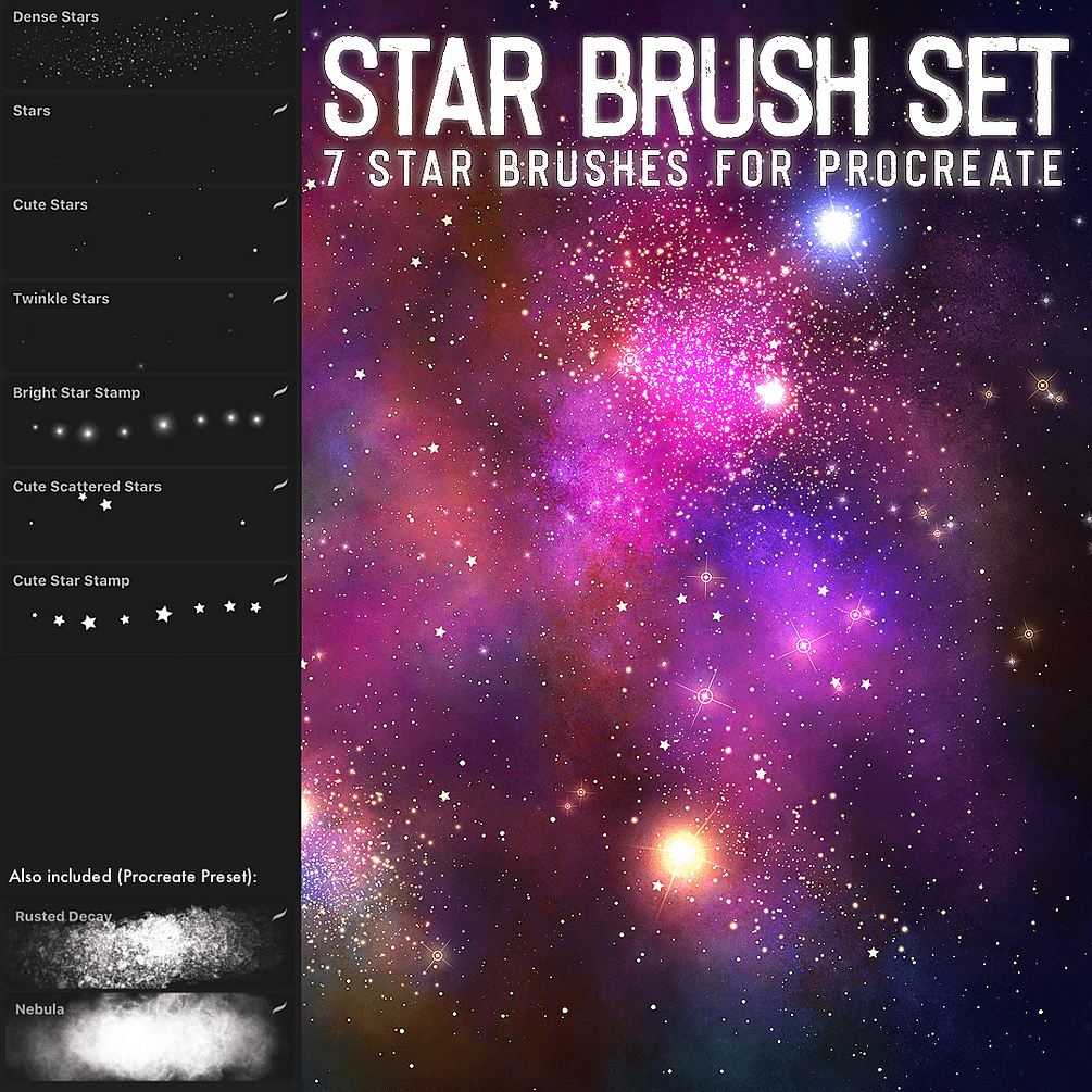 procreate galaxy star brush free